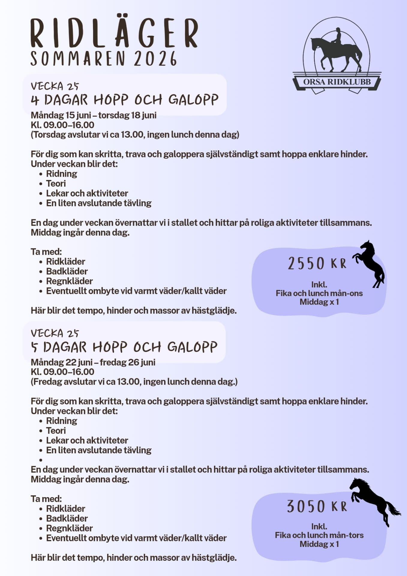 Ridläger